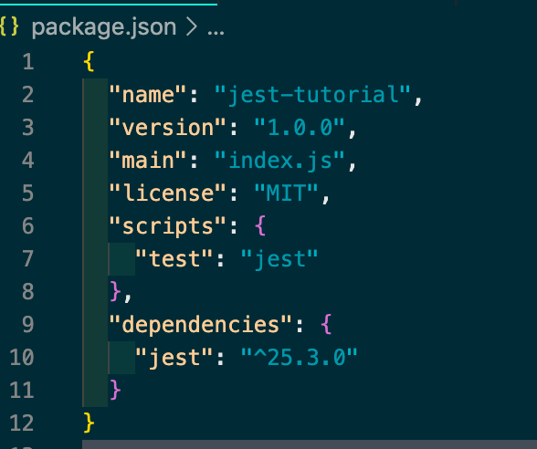 'test': 'jest'
