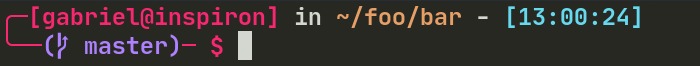 Image of the theme with git branch purple