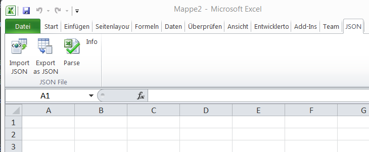 JsonExcel Ribbon