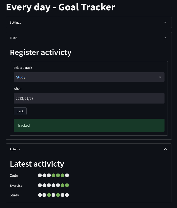 streamlit goal tracker screenshot