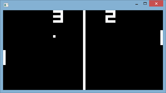 Screenshot of the implementation playing PONG