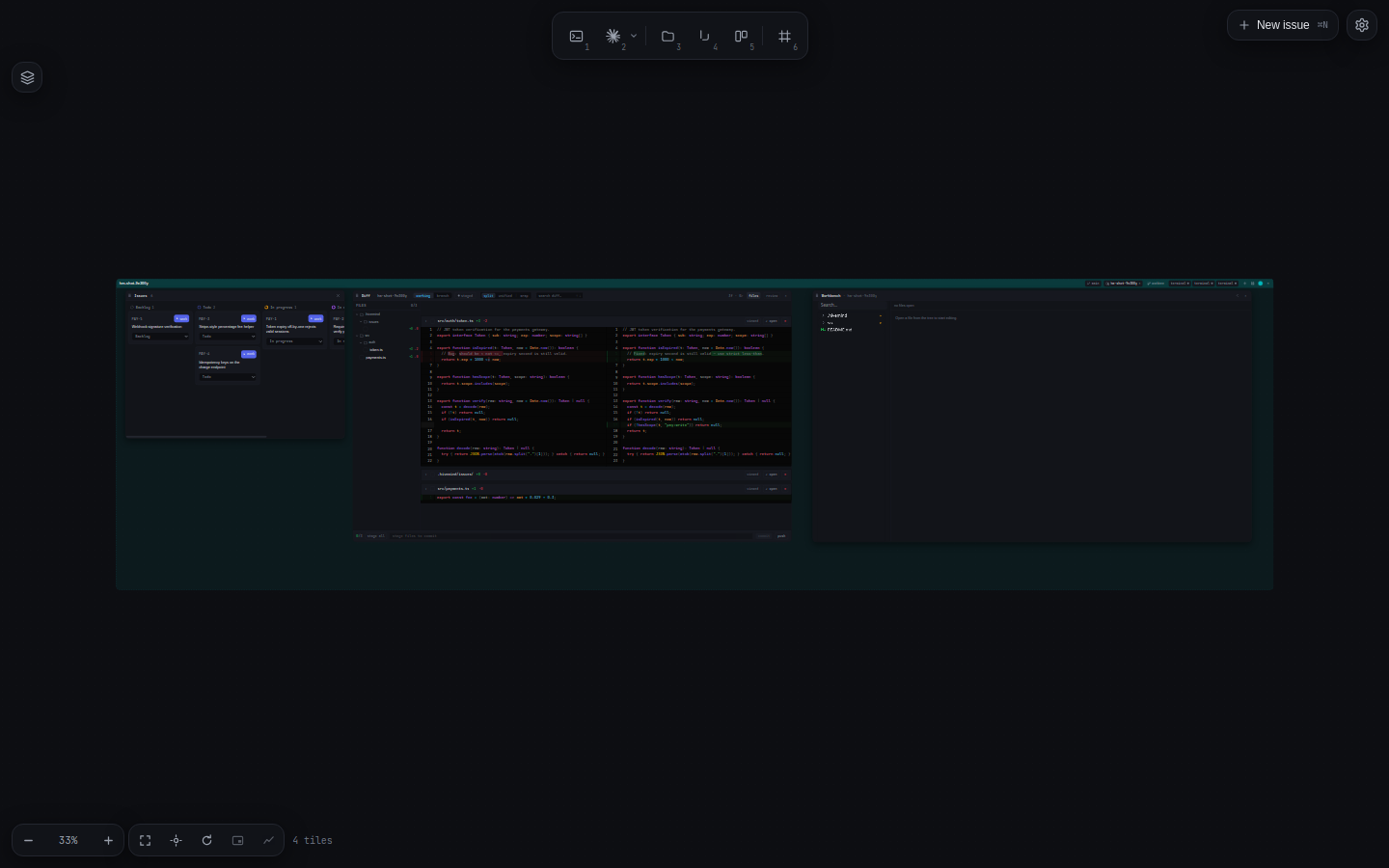 File explorer and diff side by side in hivemind