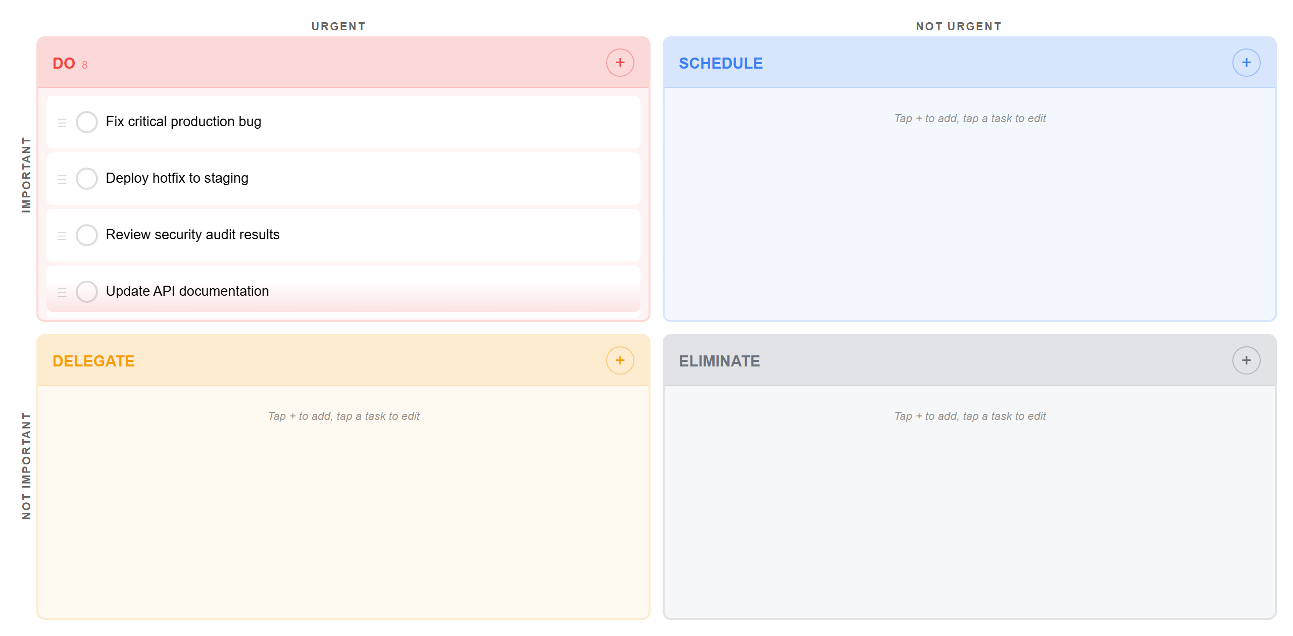 Overflow scrolling with many tasks