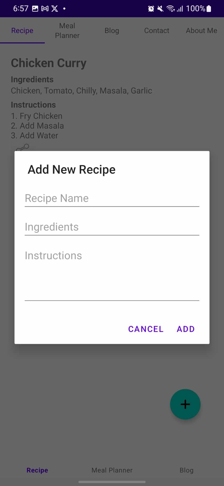 Add New Recipe