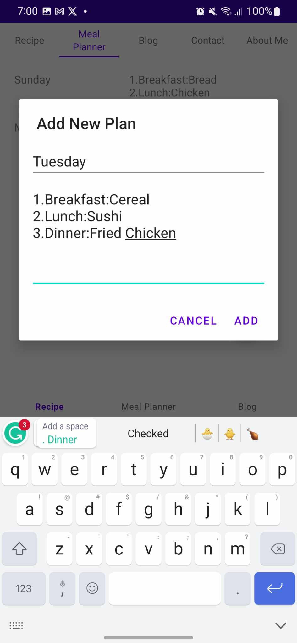 Add New Meal