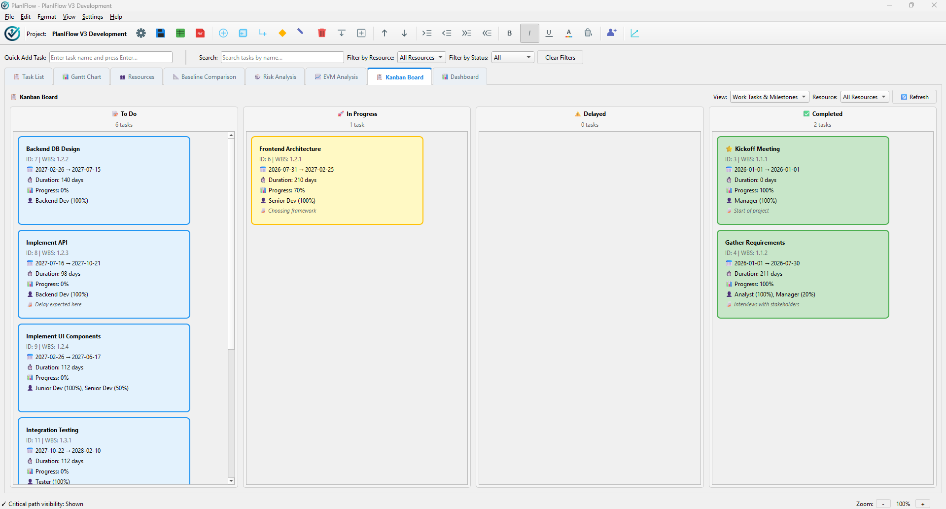 Interactive Kanban Board