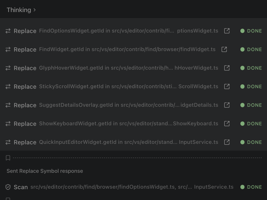 Dirac renaming exact symbols across a codebase