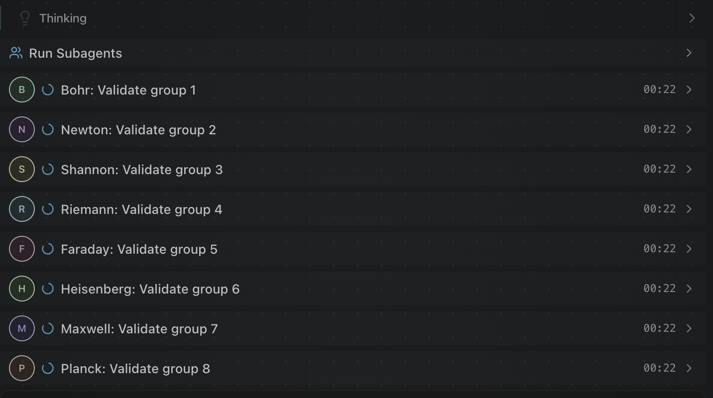 Multiple subagents working concurrently