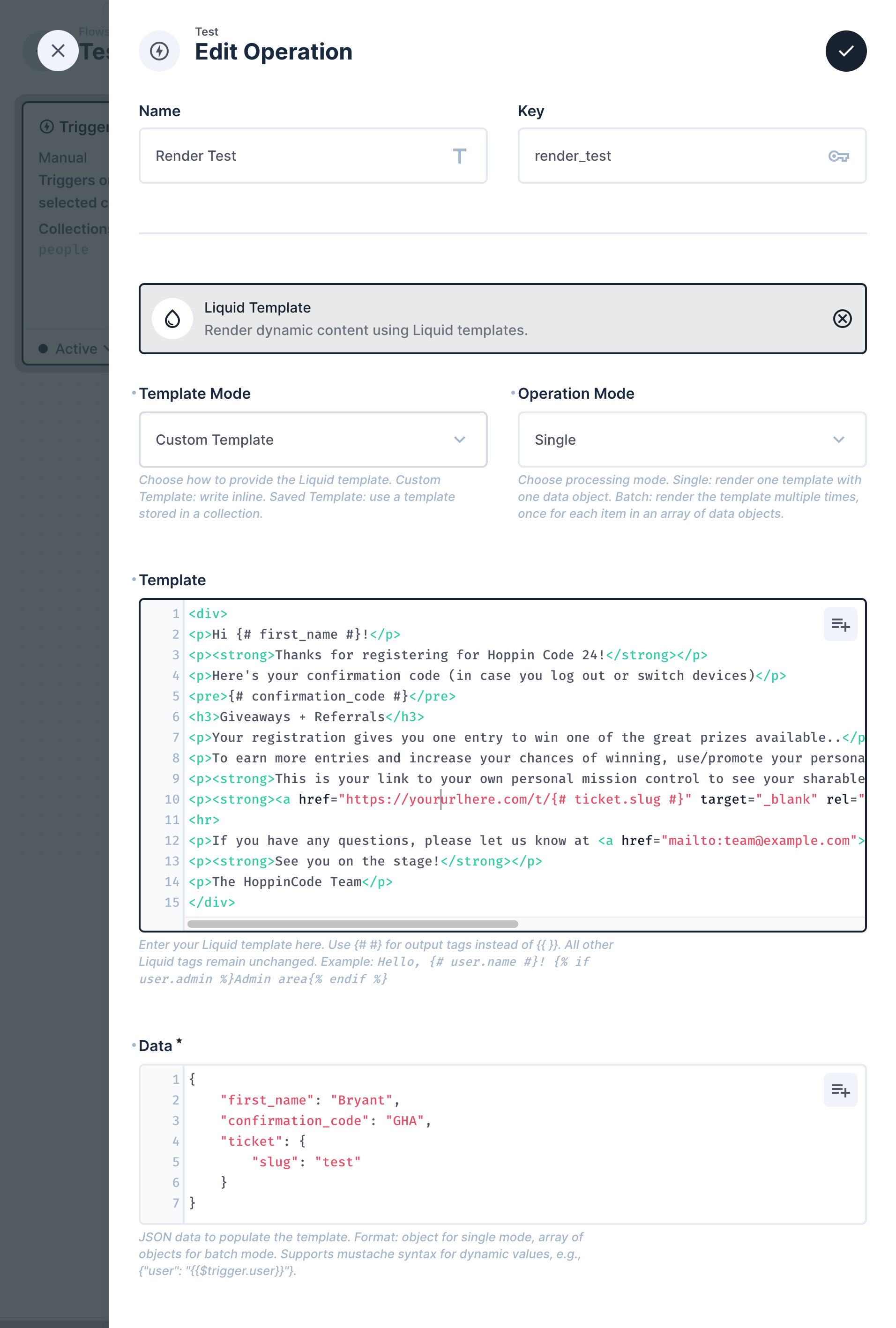 Sample Custom Template Configuration