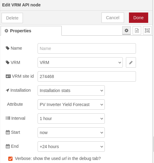 VRM API edit panel