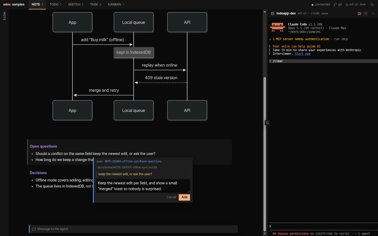 Commenting on selected text