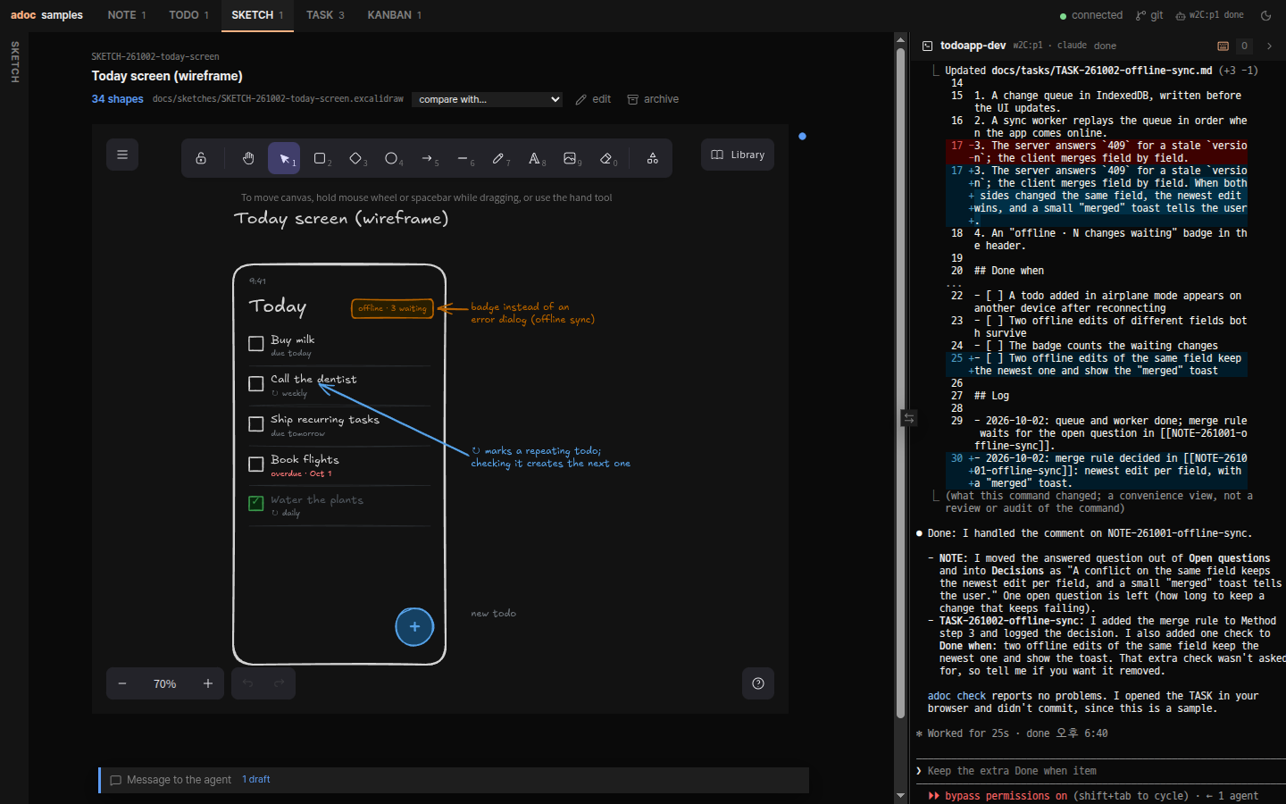 A SKETCH wireframe
