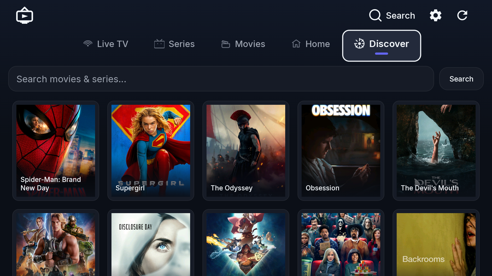 Discover search with poster results