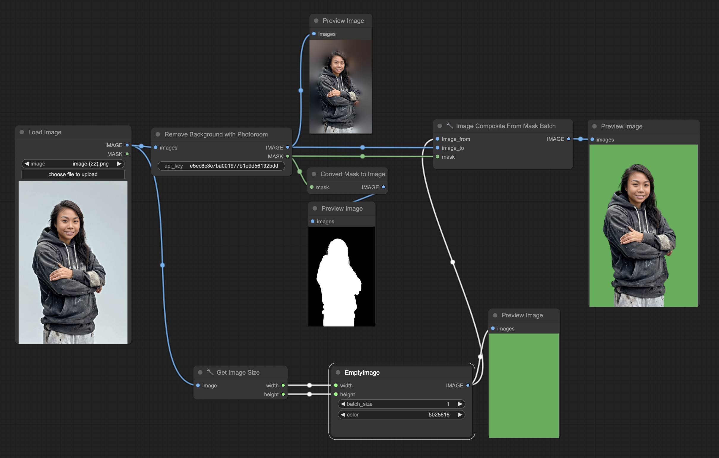 Screenshot of Example Workflow