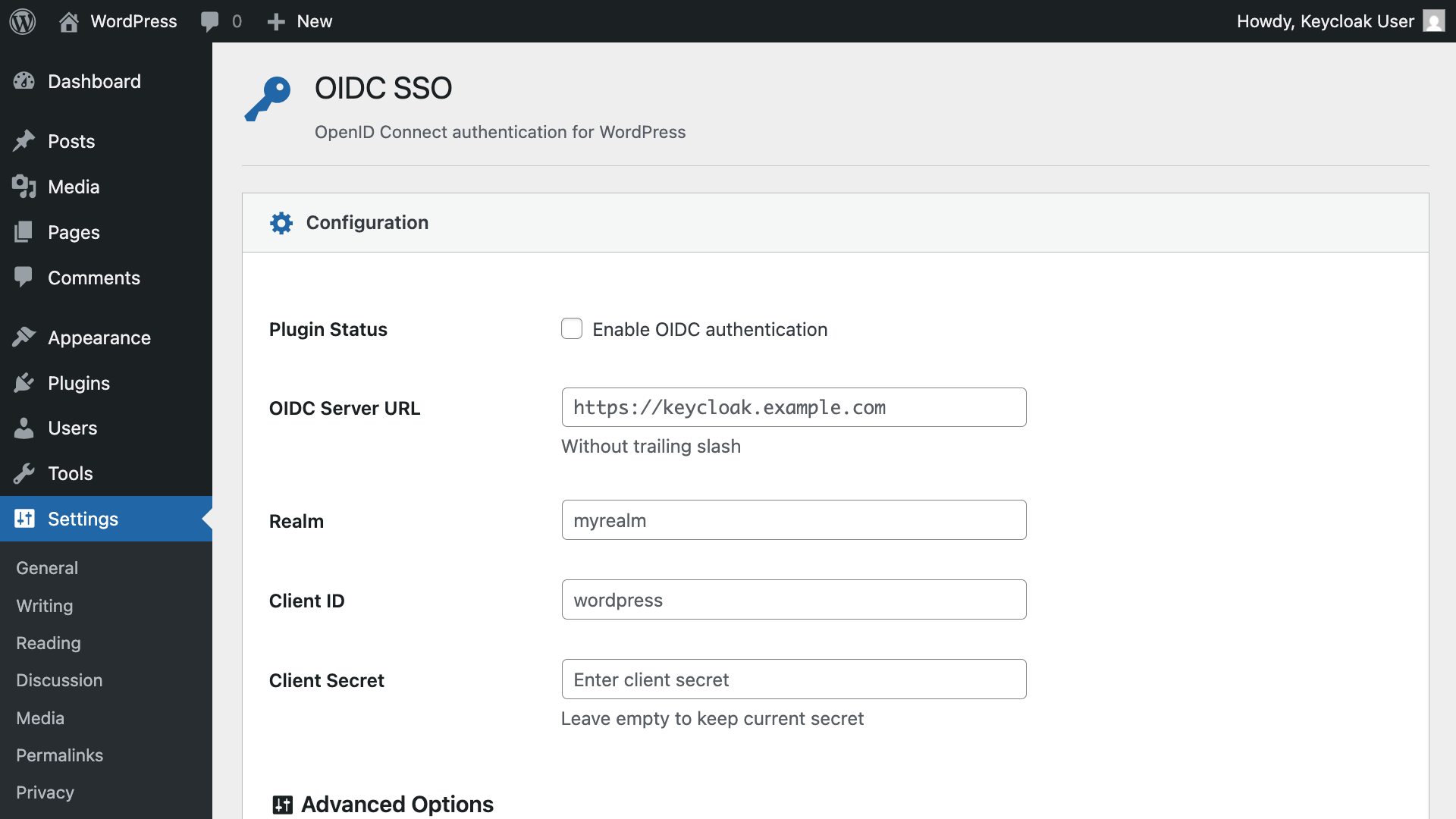 Plugin Settings Page