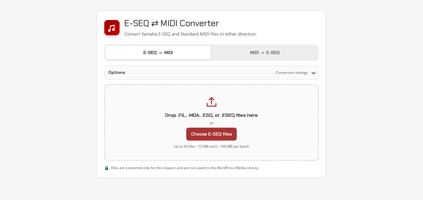 E-SEQ MIDI Converter interface