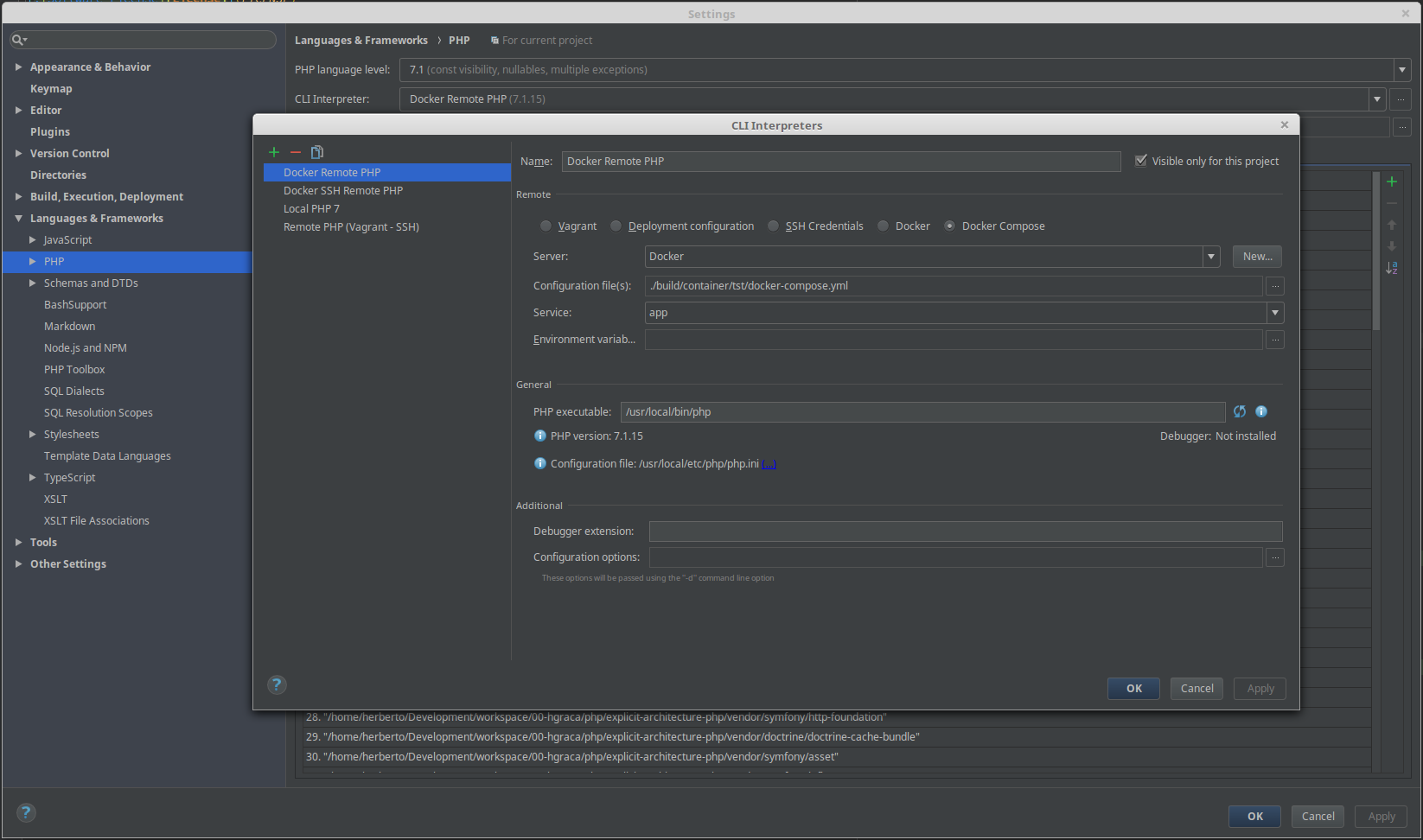 PHPStorm CLI config