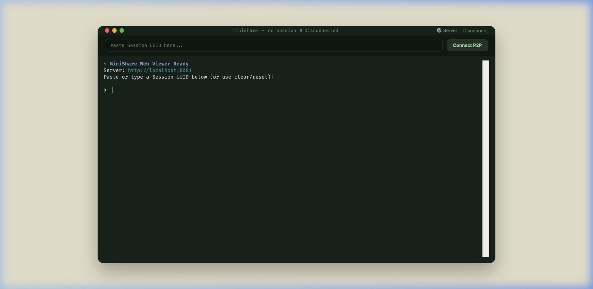 MiniShare Web Terminal Client Viewer