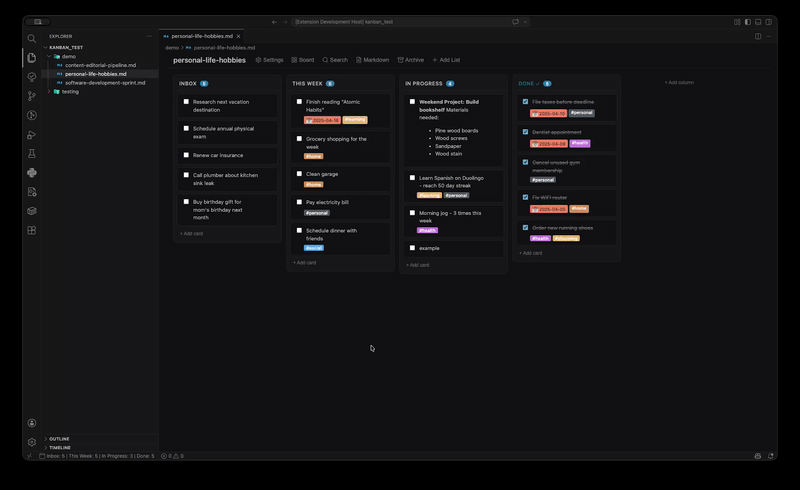 Inline markdown editing