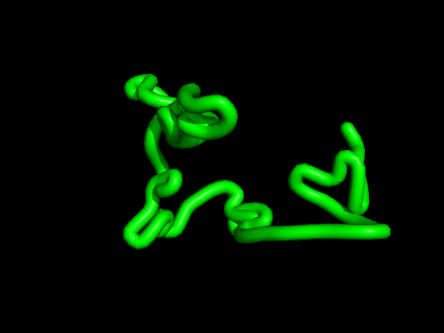 Animation of diffusion model protein folds over timesteps