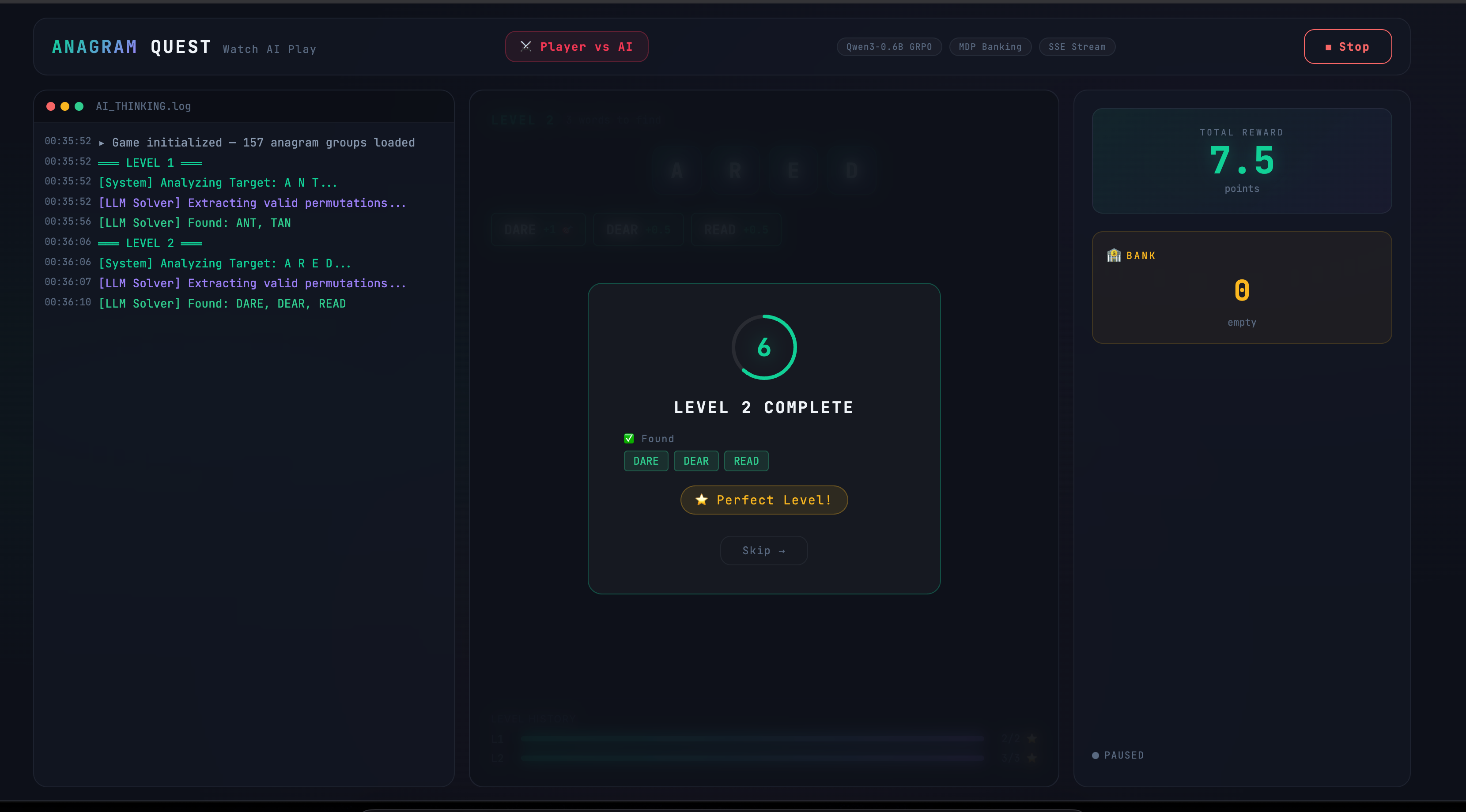 Anagram Quest PvAI Preview