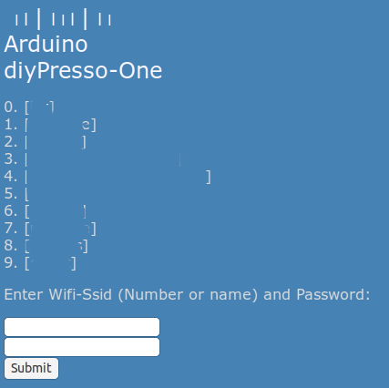 diyPresso Wifi config