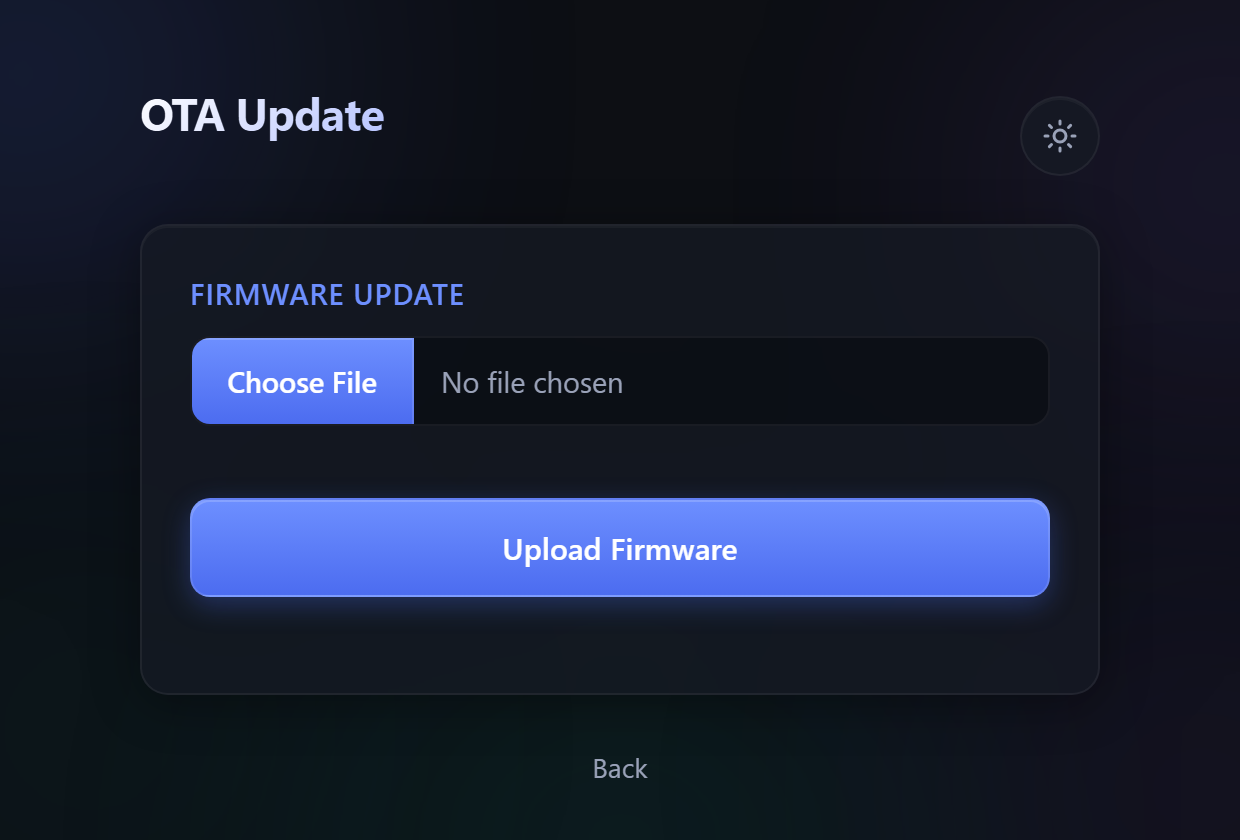 The OTA update page