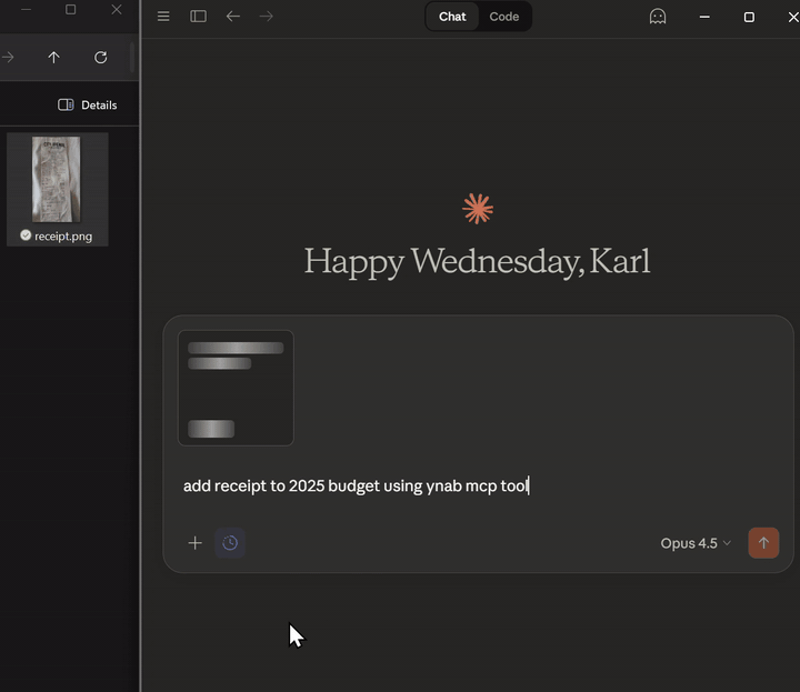 Receipt workflow demo