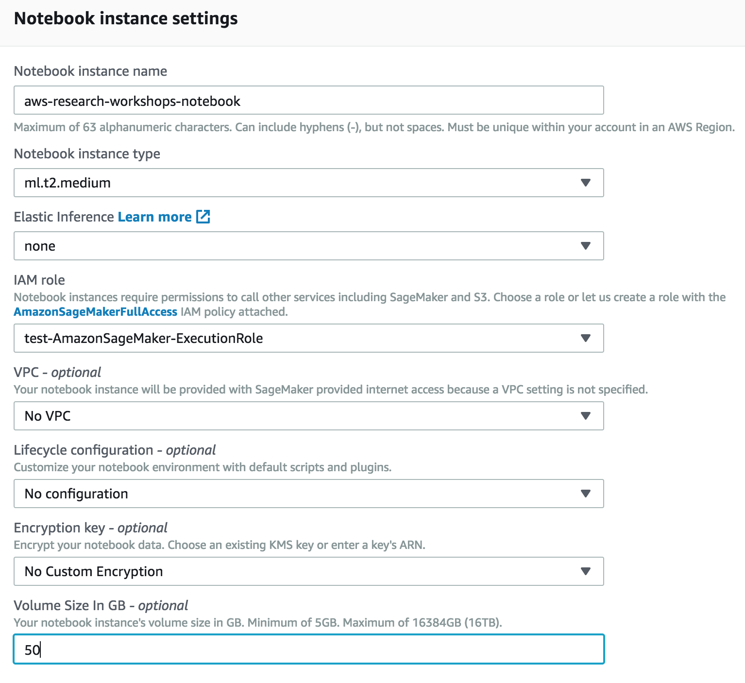 Create Notebook Instance