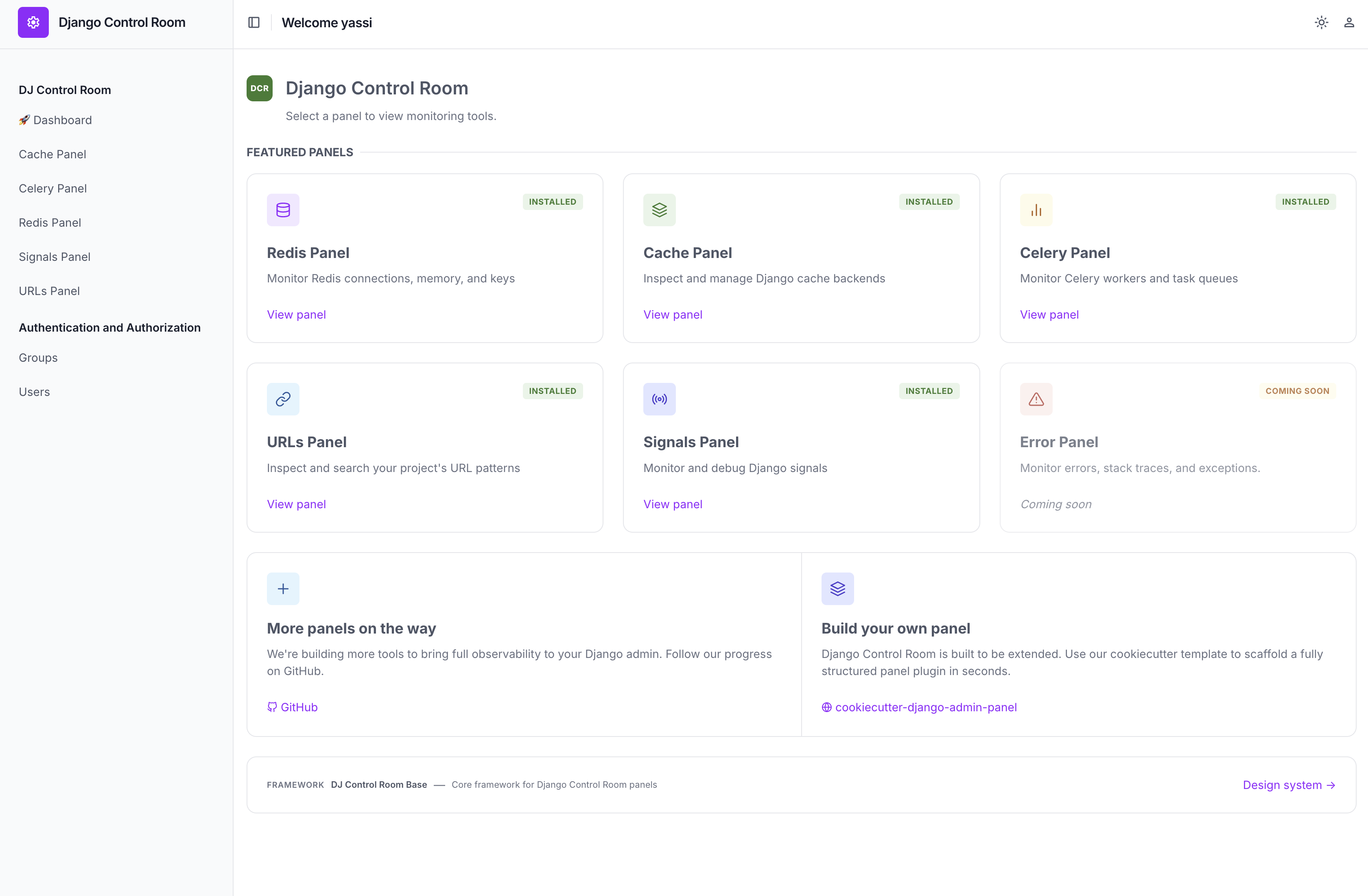 Django Control Room Dashboard with django-unfold theme