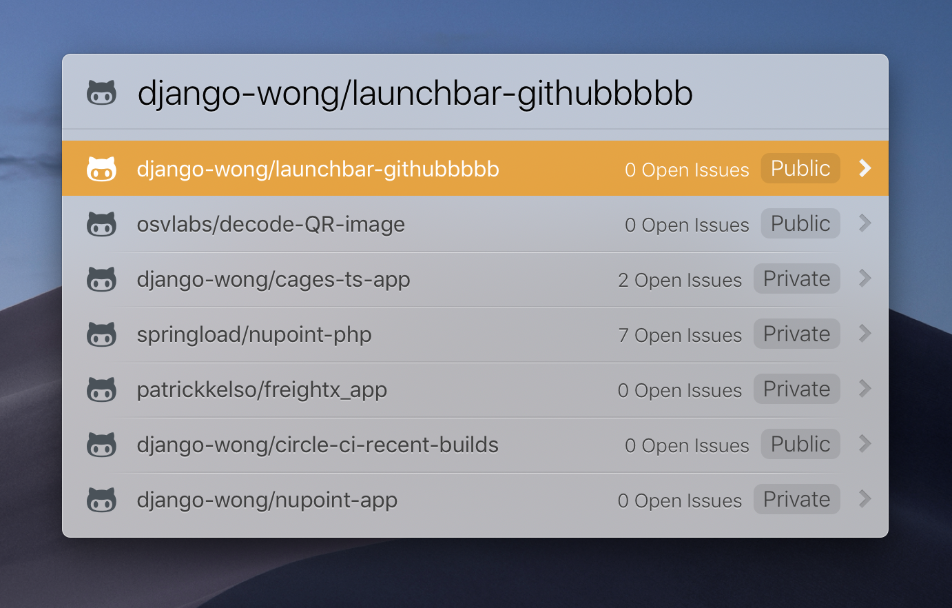 https://raw.githubusercontent.com/django-wong/launchbar-githubbbbb/master/demo.png