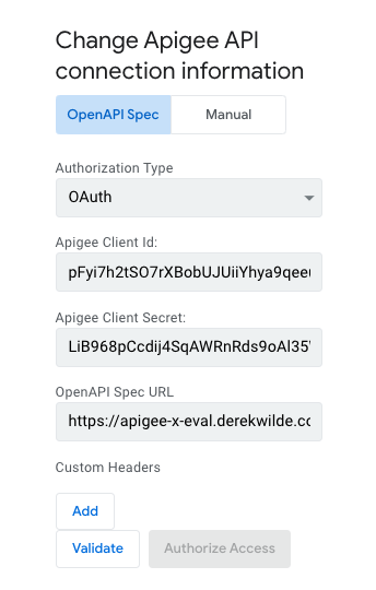 Apigee data source config