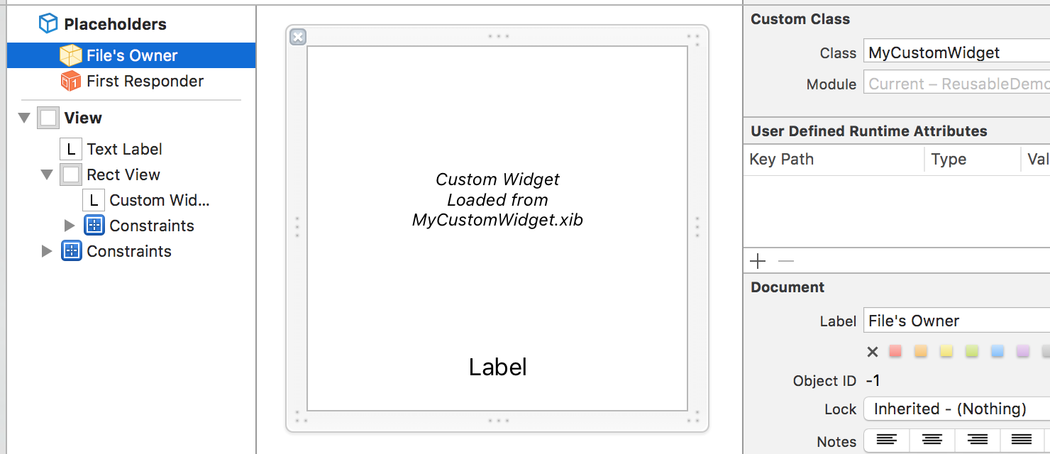 NibOwnerLoadable view in Interface Builder