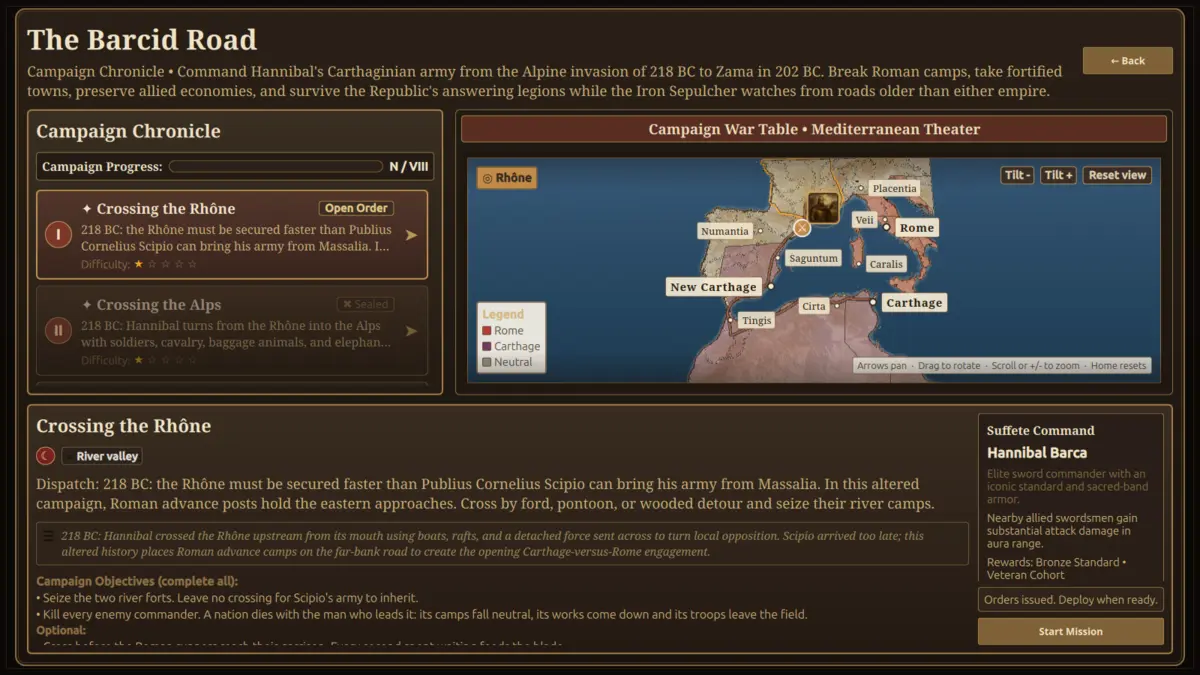 The Barcid Road campaign war table