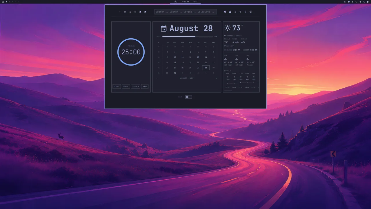 OmaDash within the desktop