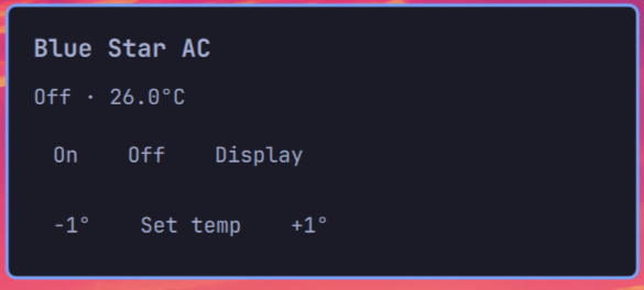 Blue Star AC Omarchy panel