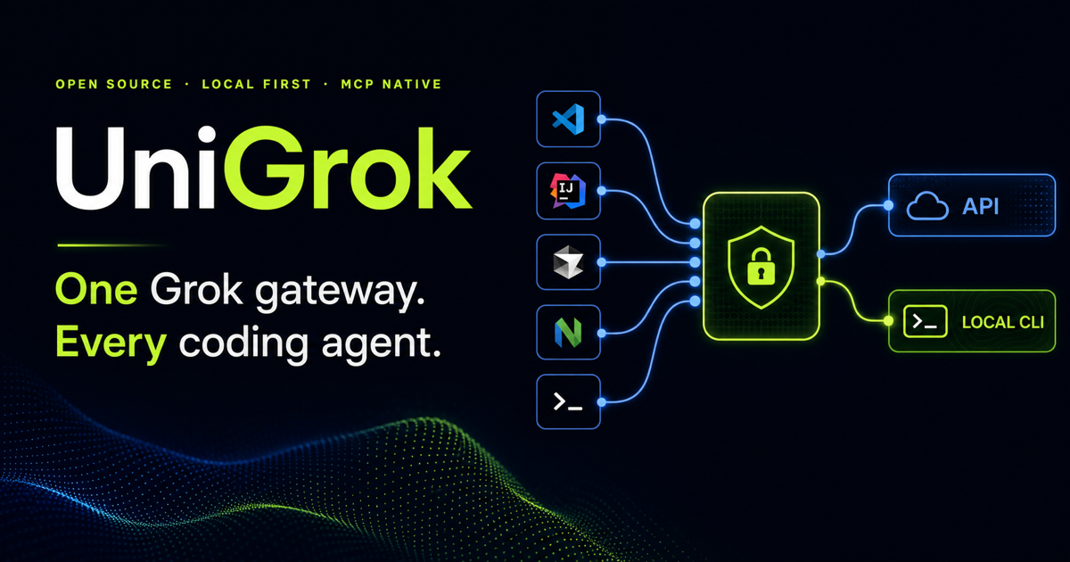 UniGrok — one Grok gateway, every coding agent · open source, local first, MCP native