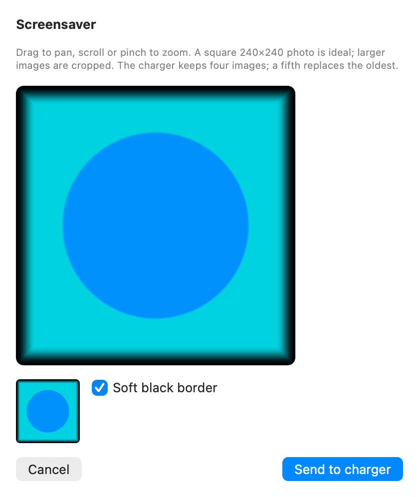 Screensaver crop window