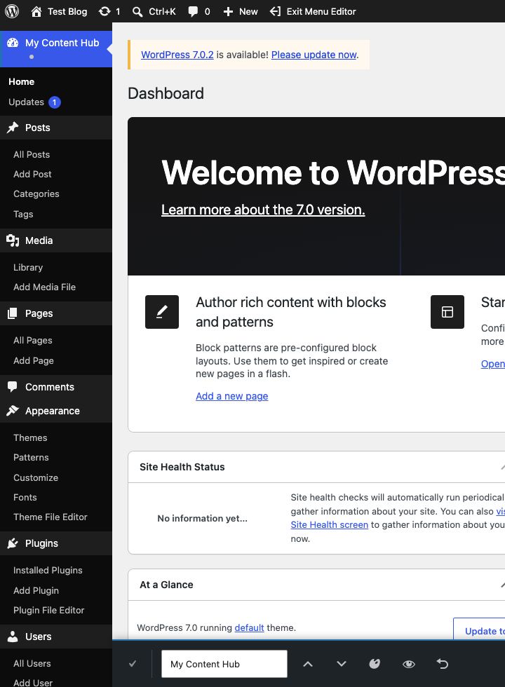 A renamed WordPress admin menu item in Admin Menu Maestro showing the transient Saved state.
