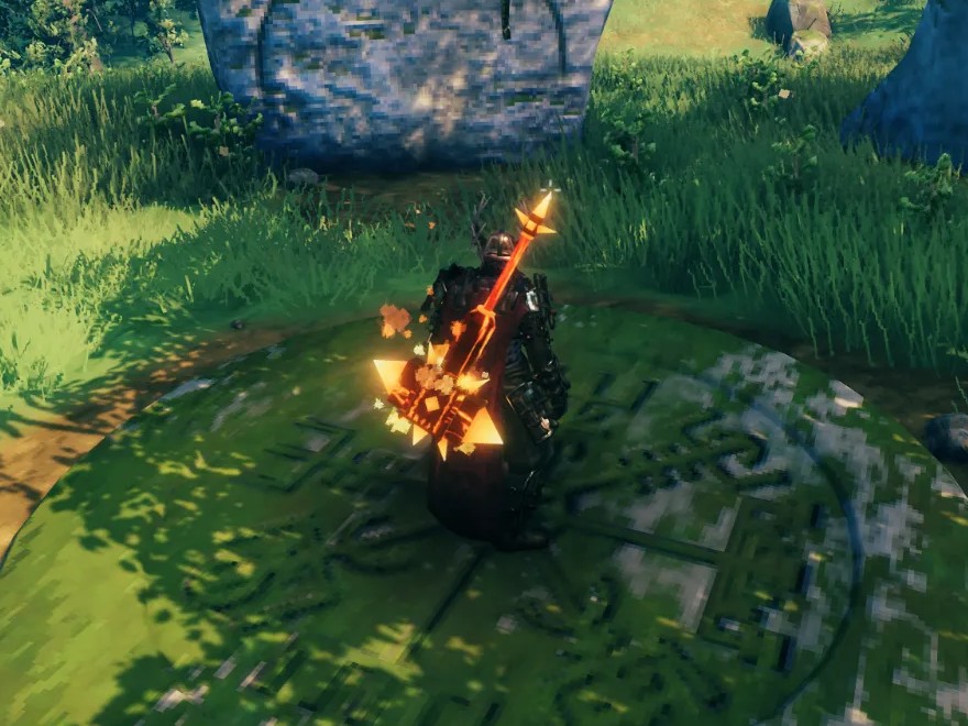Sulfuras slung on the back