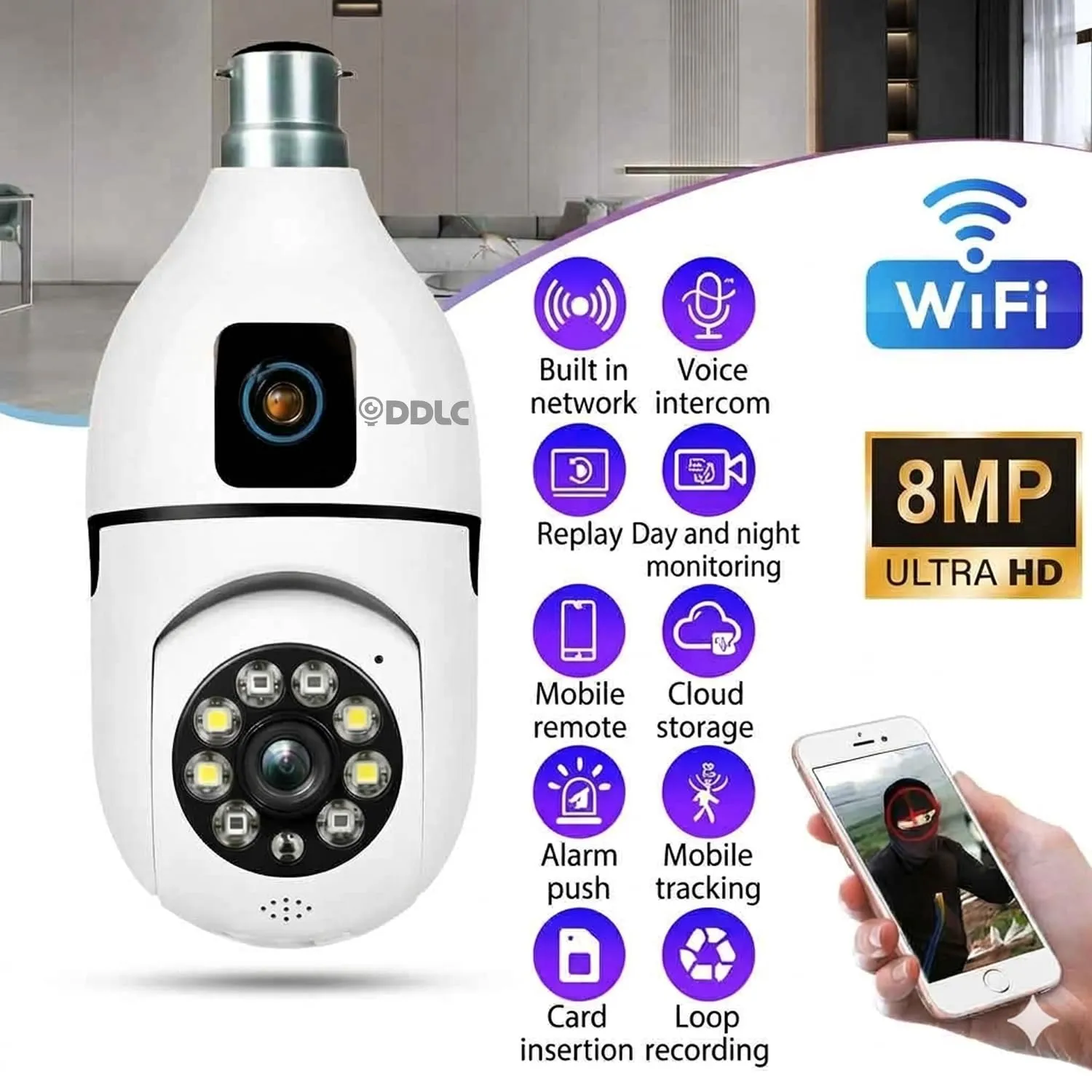 DDLC Smart Bulb Camera Features