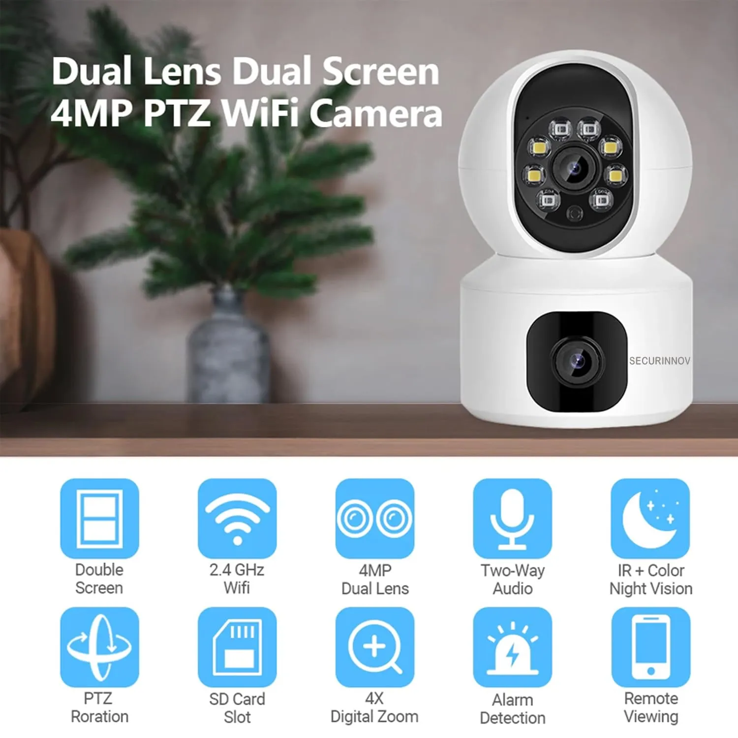 securinnov 5MP Indoor WiFi Smart CCTV Camera Features