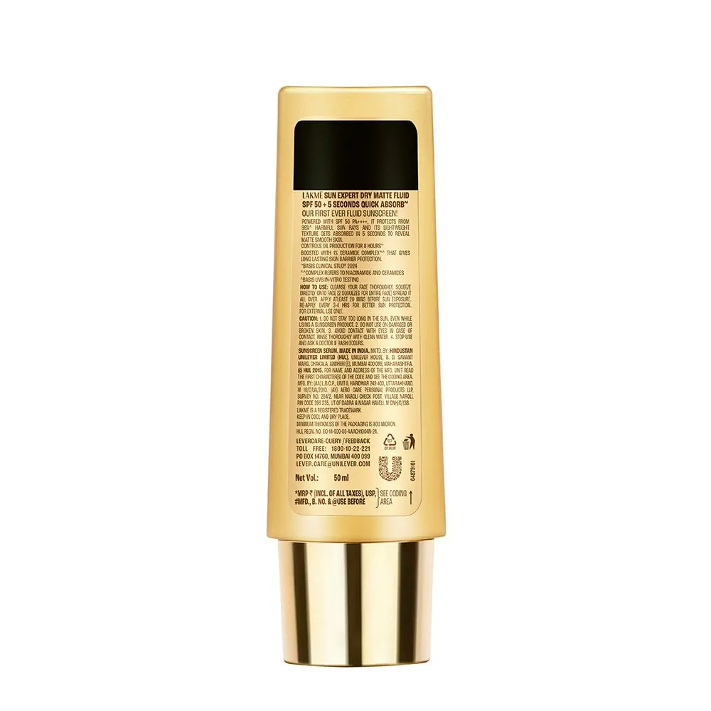 LAKMÉ Sun Expert Dry Matte Fluid Sunscreen Features