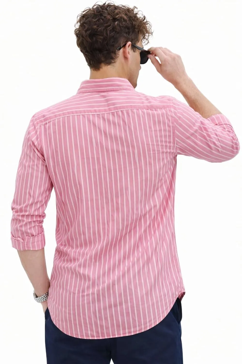 U TURN Men's Casual Printed Striped Stylish Latest Formal Shirt for Men Review