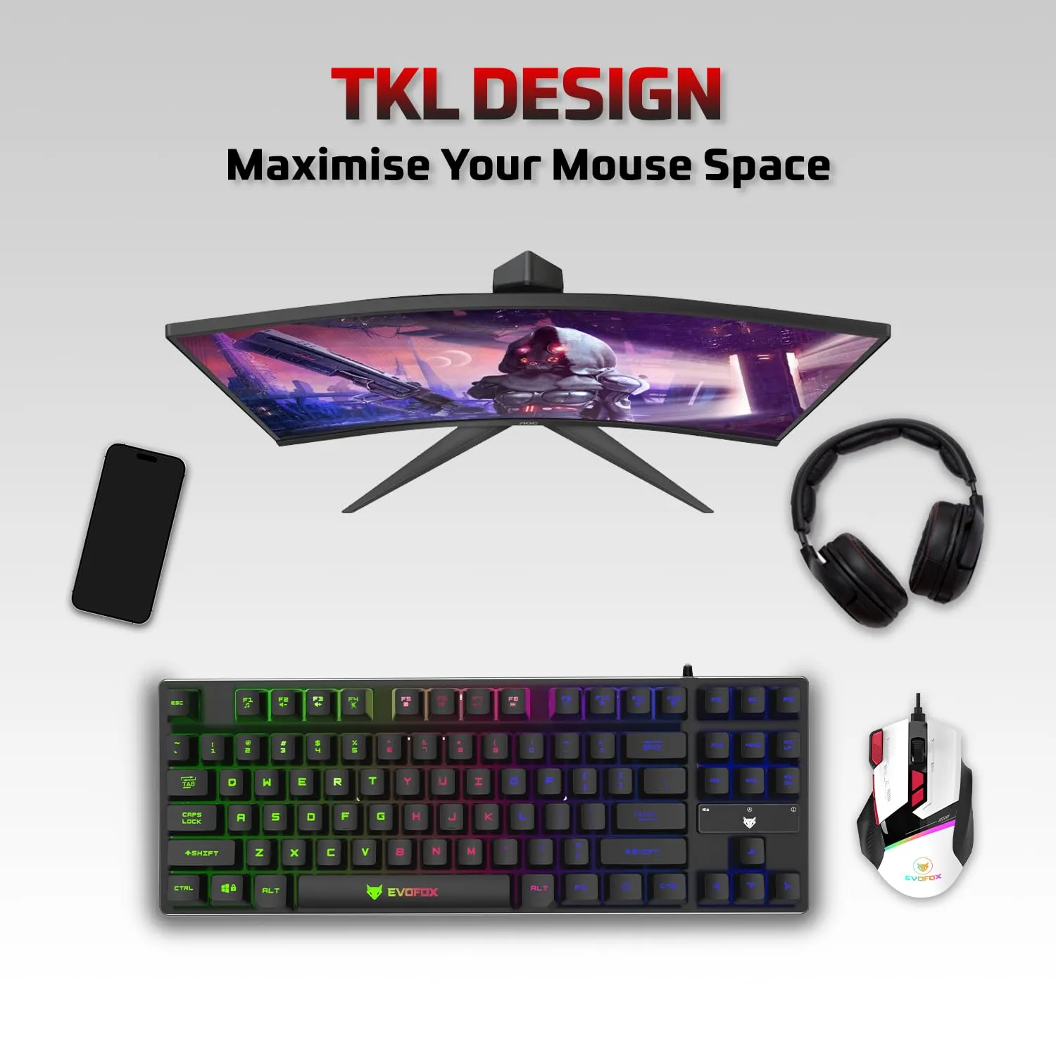 EvoFox Fireblade TKL Semi-Mechanical Gaming Keyboard