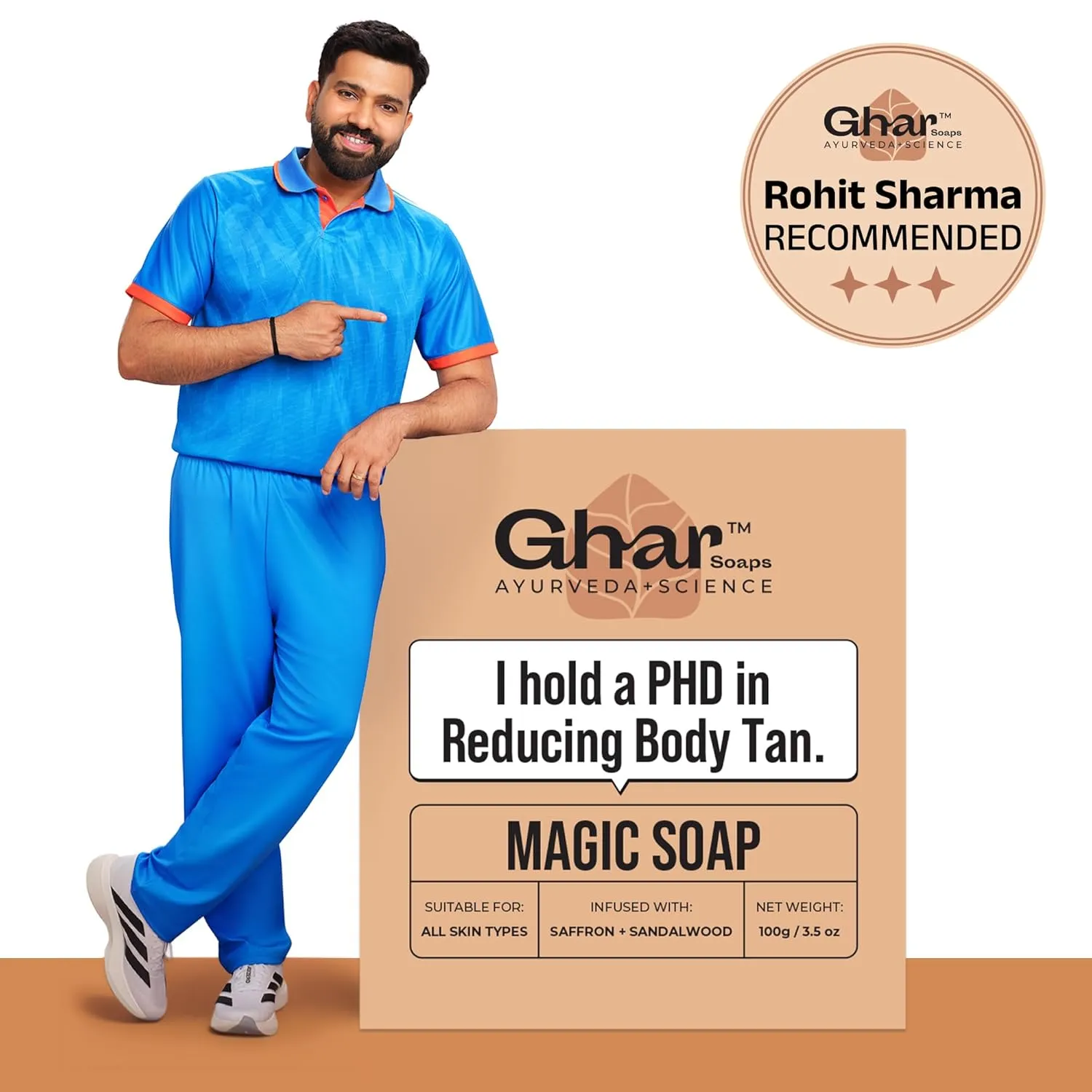 Ghar Soaps Sandalwood & Saffron Magic Soaps For Bath
