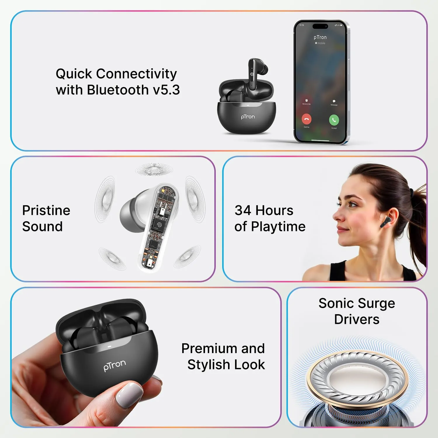 pTron Bassbuds Astra Features