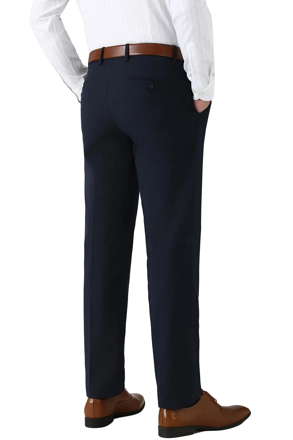 Peter England Men Mid Rise Slim Fit Flat Front Trouser Review