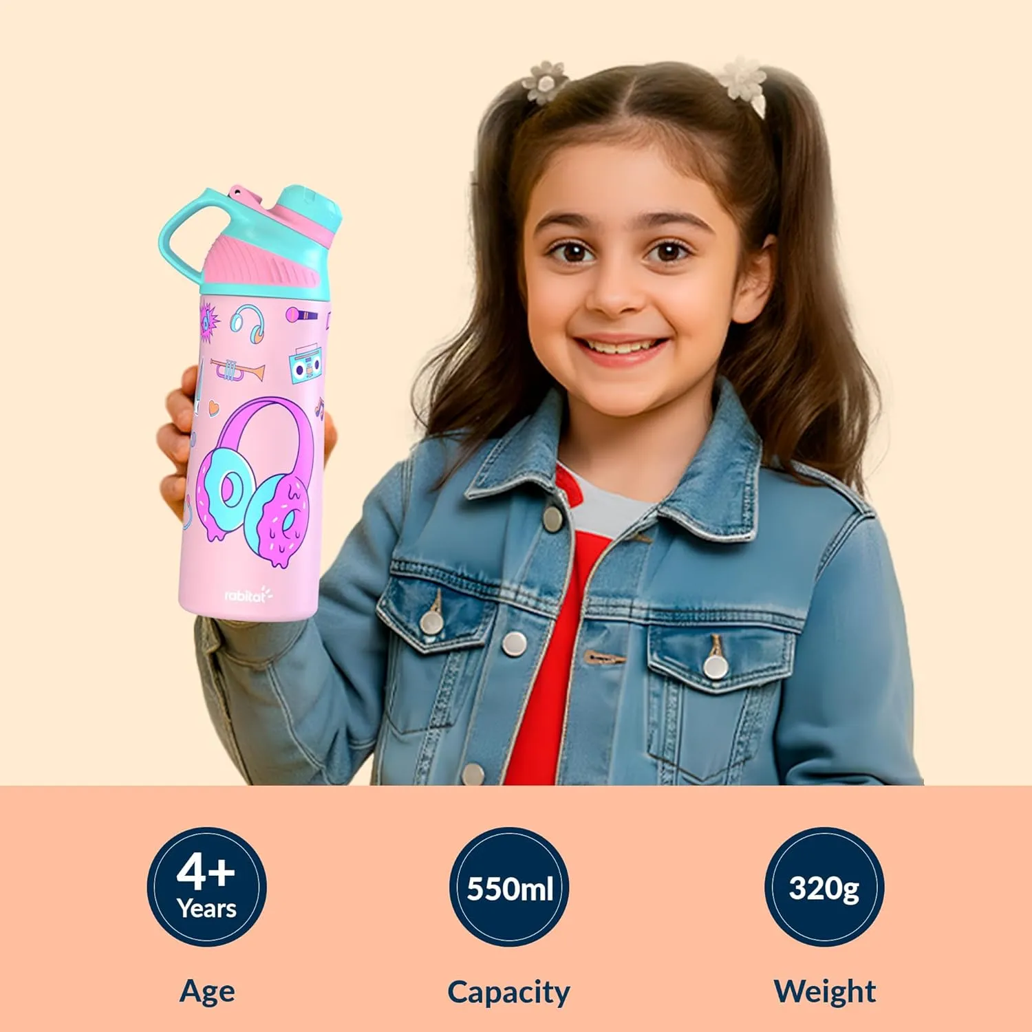 Rabitat ZYLO 550ml Kids Water Bottle