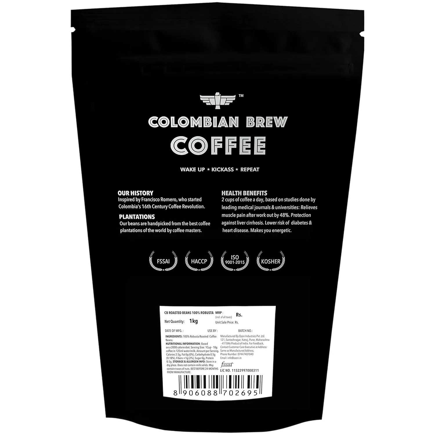 Close-up of Colombian Brew Roasted Coffee Beans